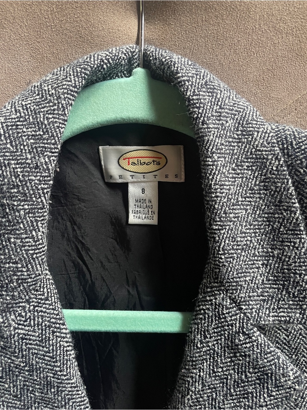 Talbots Gray Tweed Trench Coat - Picture 2 of 2